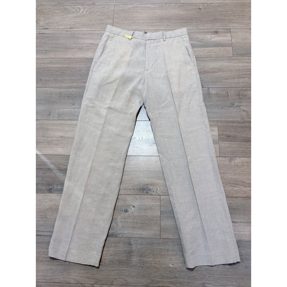 Banana Republic 100% Linen Pants Mens 31X32 Beige Casual Beach Trousers
